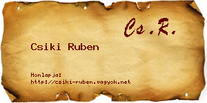 Csiki Ruben névjegykártya
